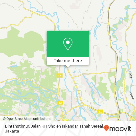 Bintangtimur, Jalan KH Sholeh Iskandar Tanah Sereal map