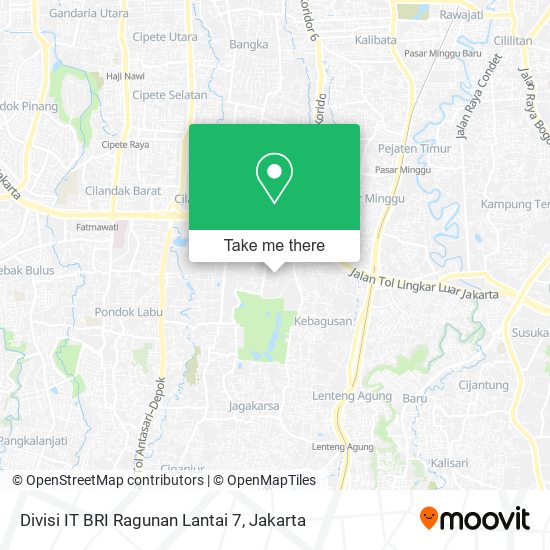 Divisi IT BRI Ragunan Lantai 7 map