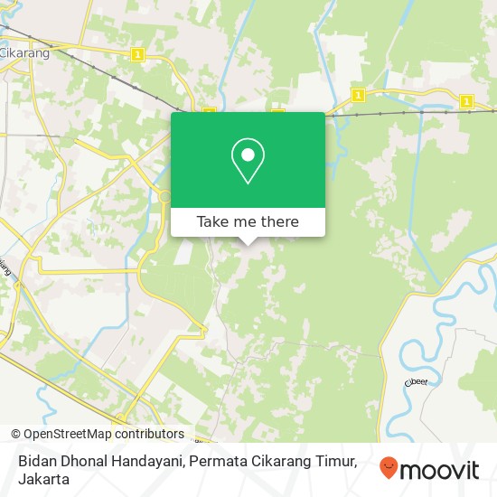 Bidan Dhonal Handayani, Permata Cikarang Timur map