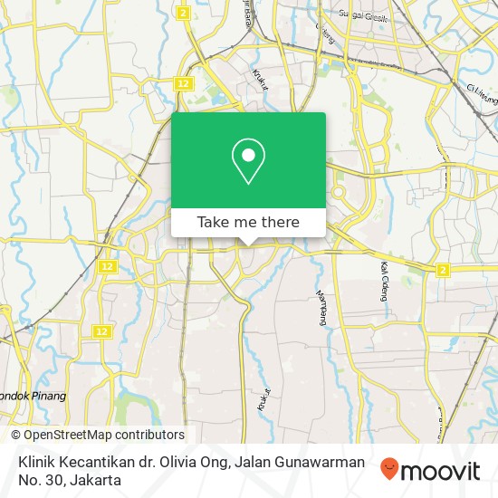 Klinik Kecantikan dr. Olivia Ong, Jalan Gunawarman No. 30 map