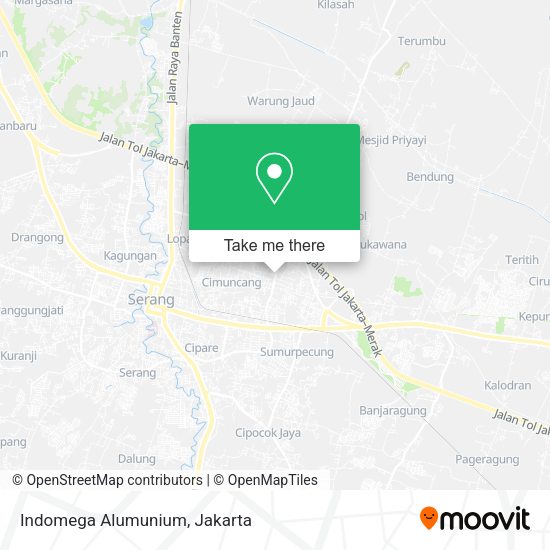 Indomega Alumunium, Jalan Trip Jamaksari Serang map