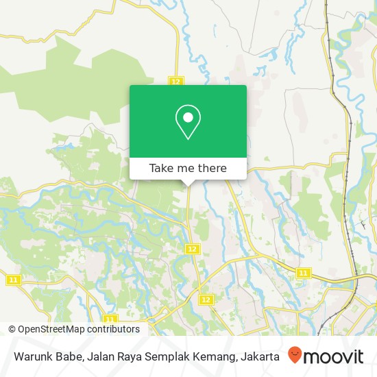 Warunk Babe, Jalan Raya Semplak Kemang map