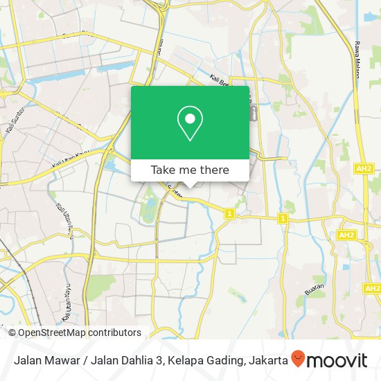 Jalan Mawar / Jalan Dahlia 3, Kelapa Gading map