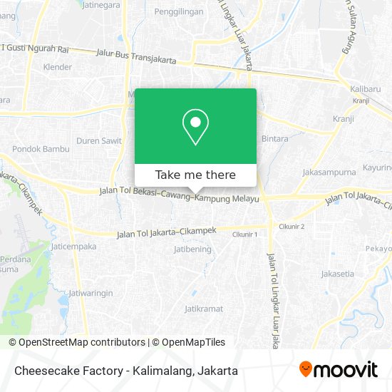 Cheesecake Factory - Kalimalang map