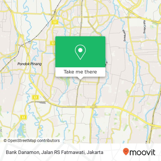 Bank Danamon, Jalan RS Fatmawati map