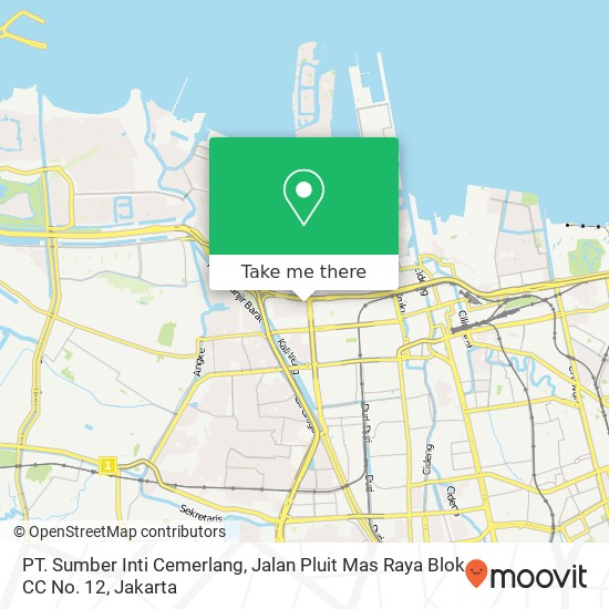 PT. Sumber Inti Cemerlang, Jalan Pluit Mas Raya Blok CC No. 12 map