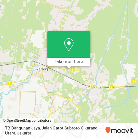 TB Bangunan Jaya, Jalan Gatot Subroto Cikarang Utara map