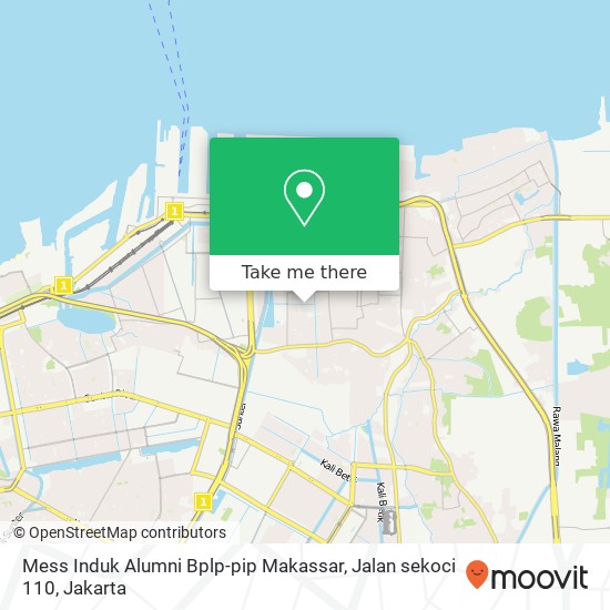 Mess Induk Alumni Bplp-pip Makassar, Jalan sekoci 110 map