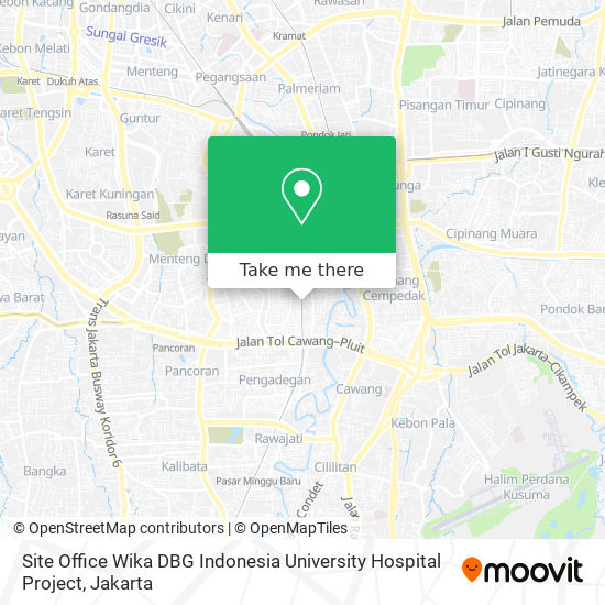 Site Office Wika DBG Indonesia University Hospital Project map