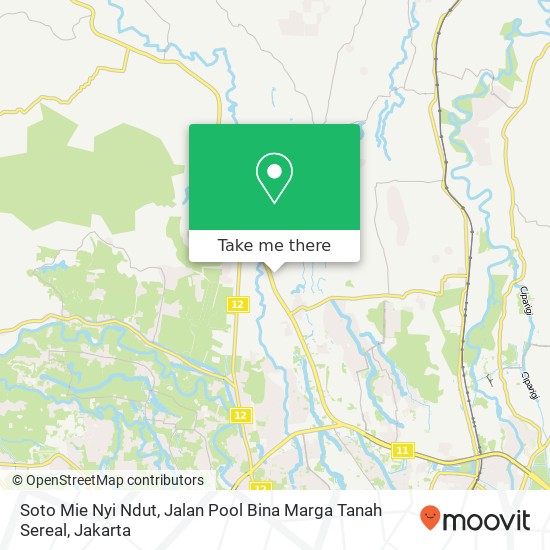 Soto Mie Nyi Ndut, Jalan Pool Bina Marga Tanah Sereal map