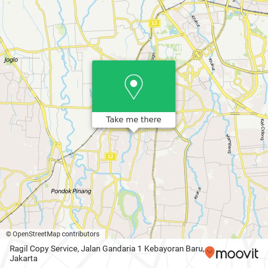 Ragil Copy Service, Jalan Gandaria 1 Kebayoran Baru map