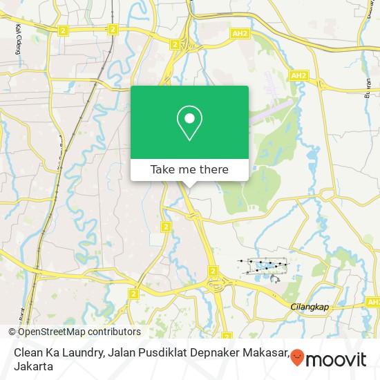 Clean Ka Laundry, Jalan Pusdiklat Depnaker Makasar map