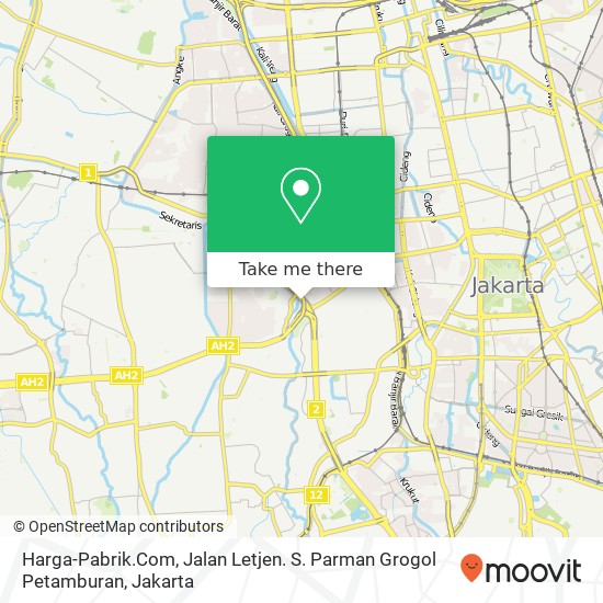 Harga-Pabrik.Com, Jalan Letjen. S. Parman Grogol Petamburan map