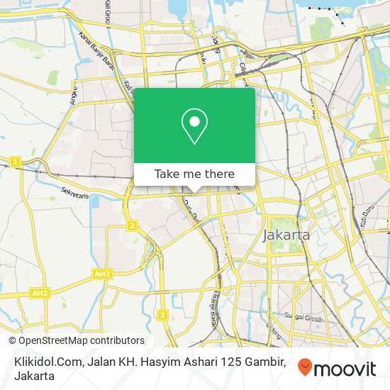 Klikidol.Com, Jalan KH. Hasyim Ashari 125 Gambir map