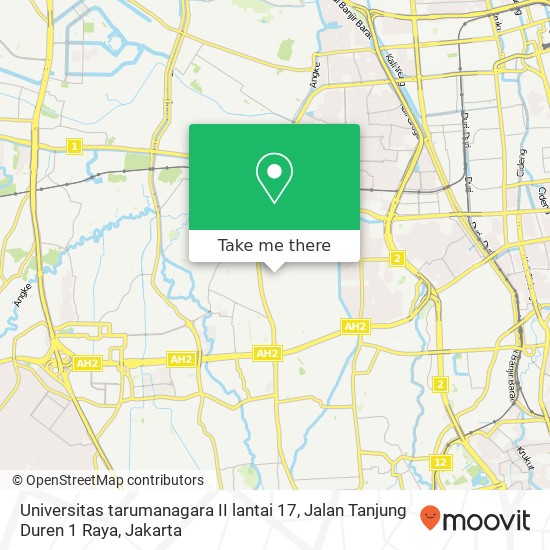 Universitas tarumanagara II lantai 17, Jalan Tanjung Duren 1 Raya map