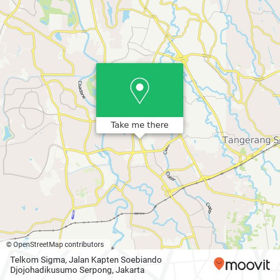 Telkom Sigma, Jalan Kapten Soebiando Djojohadikusumo Serpong map