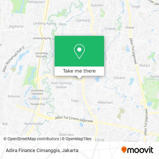 Adira Finance Cimanggis map