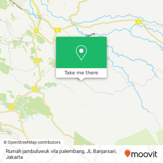 Rumah jambuluwuk vila palembang, JL Banjarsari map