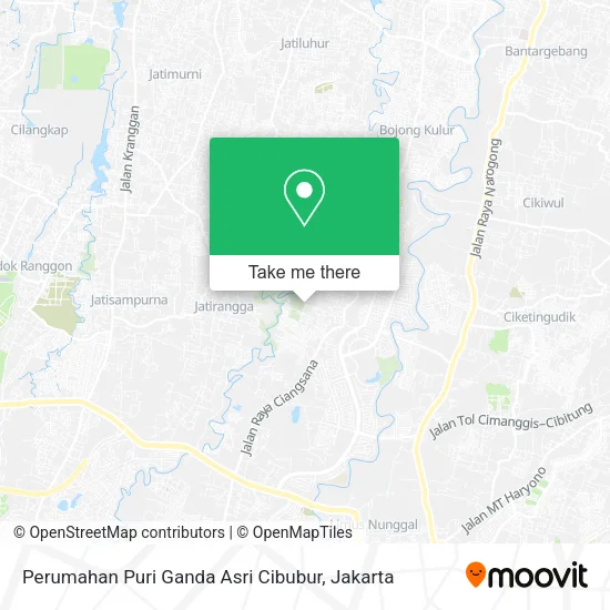 Perumahan Puri Ganda Asri Cibubur map