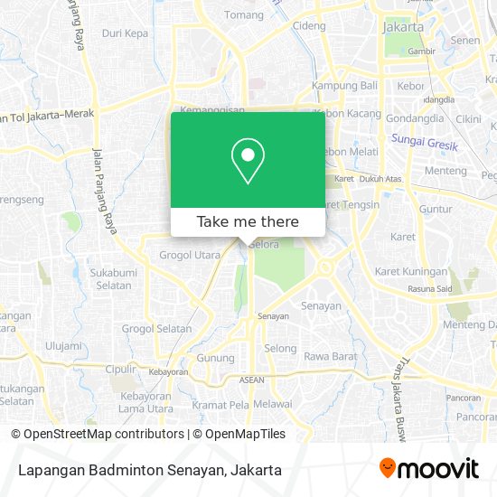 Lapangan Badminton Senayan map