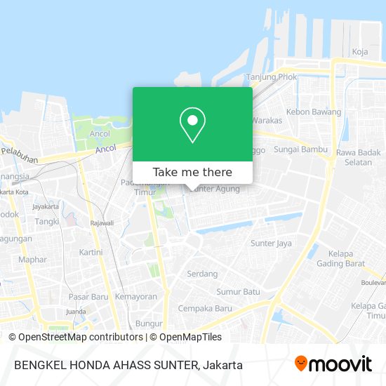 BENGKEL HONDA AHASS SUNTER map