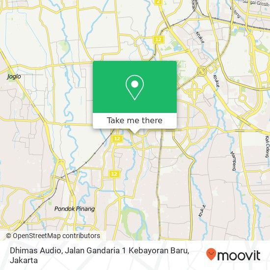 Dhimas Audio, Jalan Gandaria 1 Kebayoran Baru map