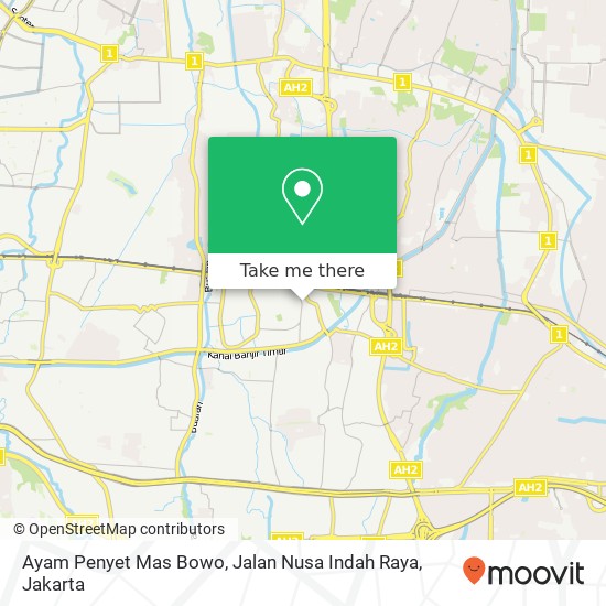 Ayam Penyet Mas Bowo, Jalan Nusa Indah Raya map