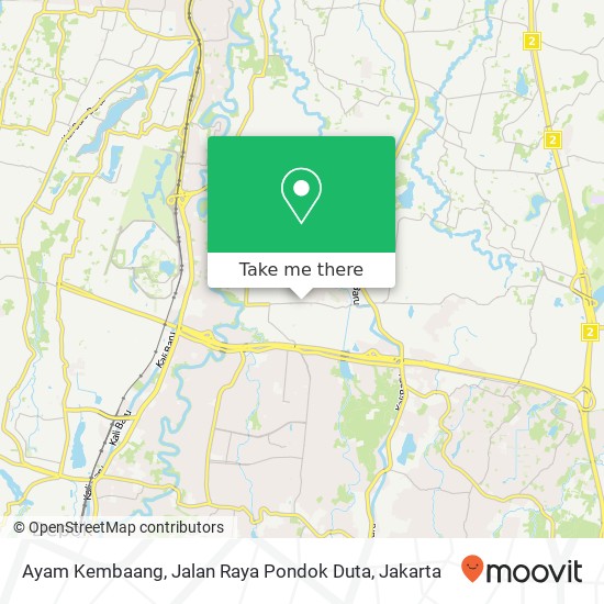 Ayam Kembaang, Jalan Raya Pondok Duta map