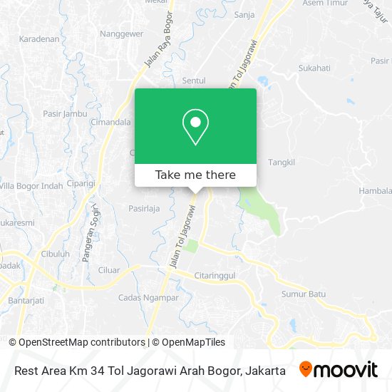 Rest Area Km 34 Tol Jagorawi Arah Bogor map