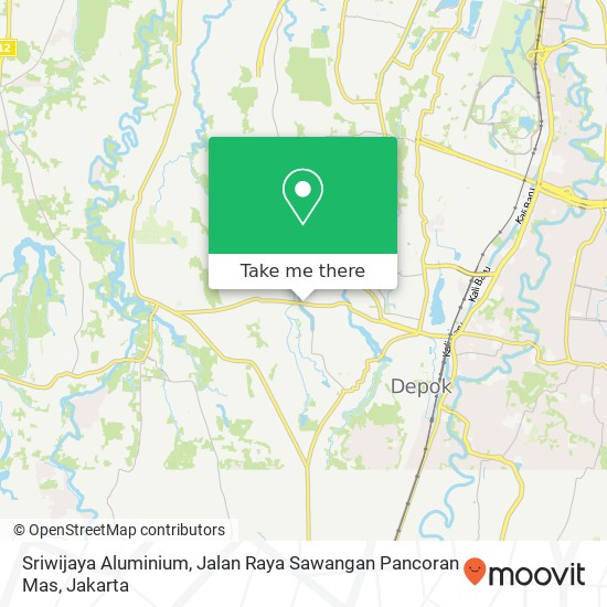 Sriwijaya Aluminium, Jalan Raya Sawangan Pancoran Mas map