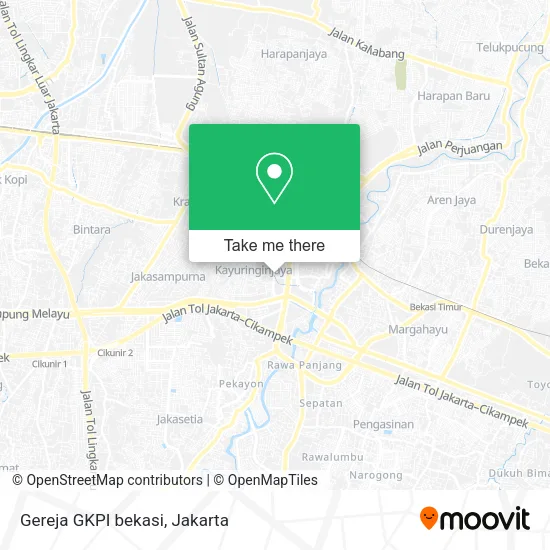 Gereja GKPI bekasi map