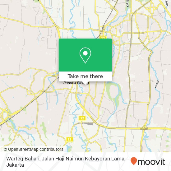 Warteg Bahari, Jalan Haji Naimun Kebayoran Lama map