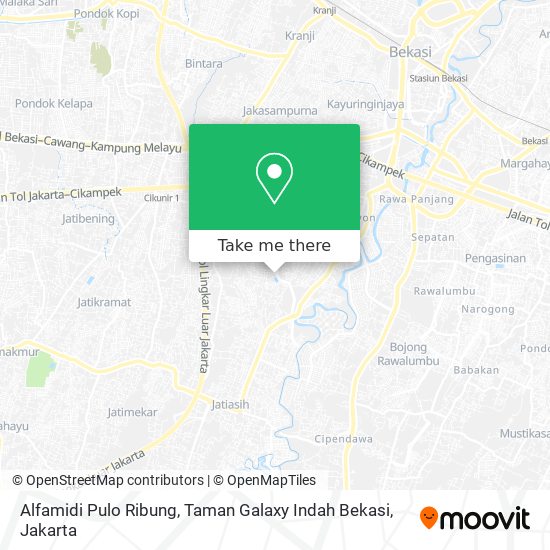 Alfamidi Pulo Ribung, Taman Galaxy Indah Bekasi map