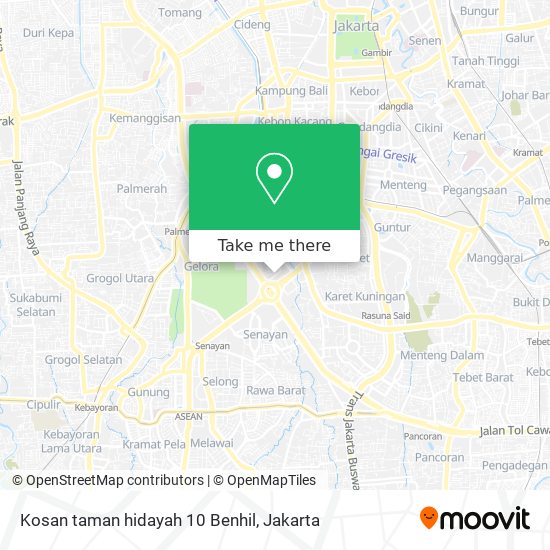 Kosan taman hidayah 10 Benhil map