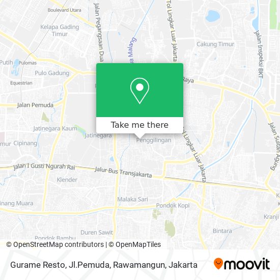 Gurame Resto, Jl.Pemuda, Rawamangun map