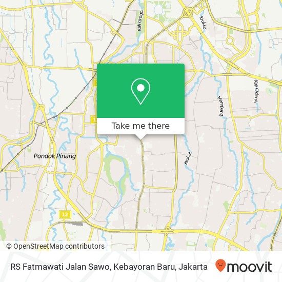 RS Fatmawati Jalan Sawo, Kebayoran Baru map