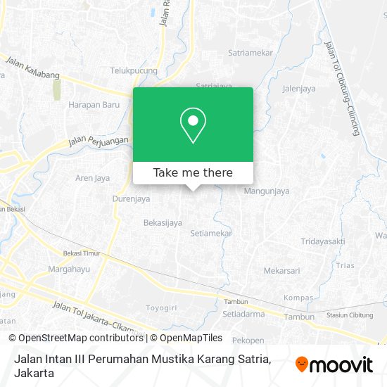 Jalan Intan III Perumahan Mustika Karang Satria map