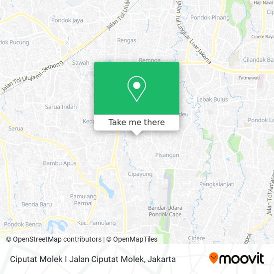 Ciputat Molek I Jalan Ciputat Molek map