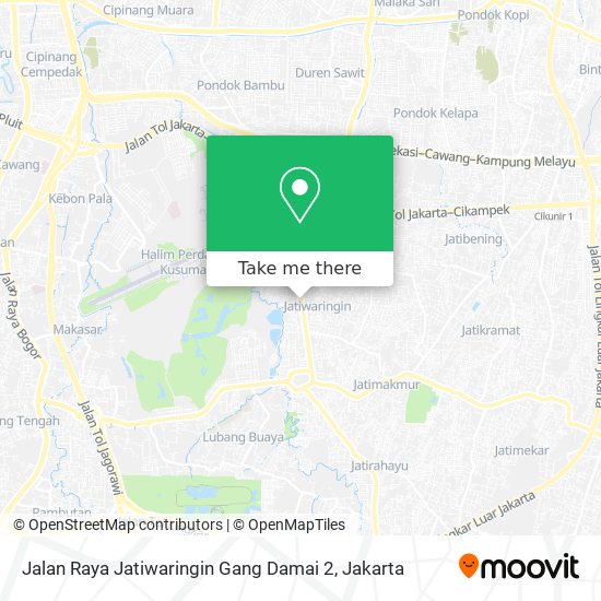 Jalan Raya Jatiwaringin Gang Damai 2 map