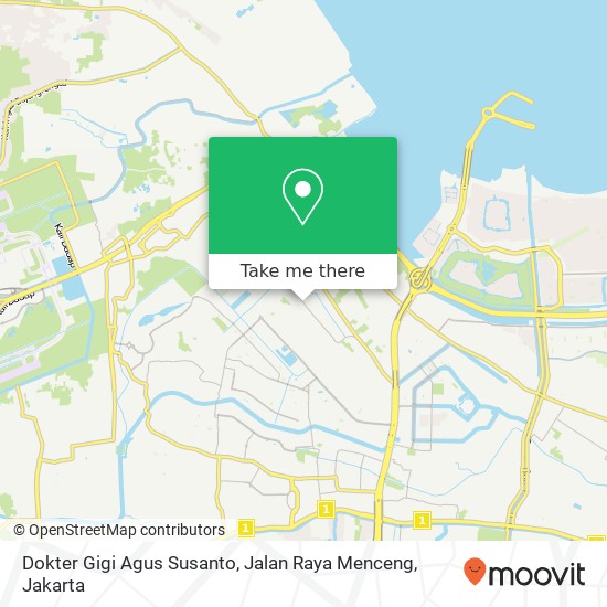 Dokter Gigi Agus Susanto, Jalan Raya Menceng map