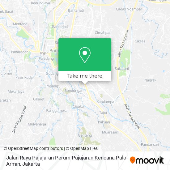 Jalan Raya Pajajaran Perum Pajajaran Kencana Pulo Armin map