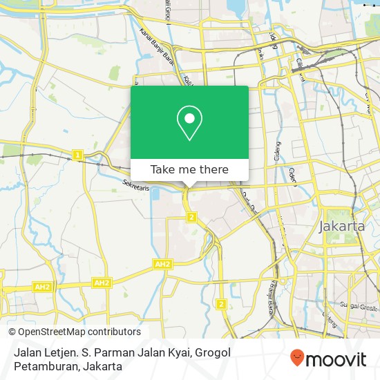 Jalan Letjen. S. Parman Jalan Kyai, Grogol Petamburan map