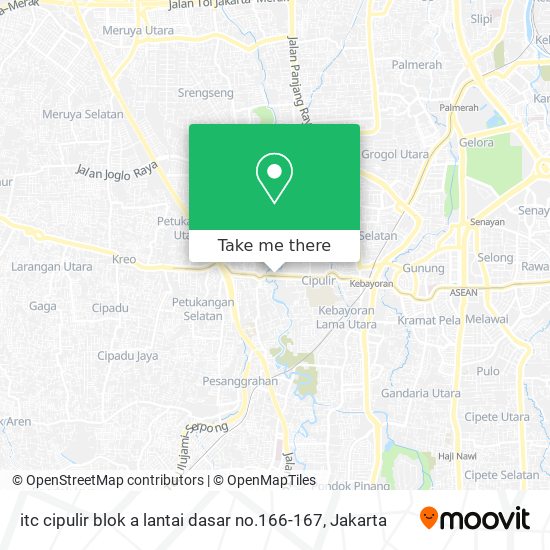 itc cipulir blok a lantai dasar no.166-167 map