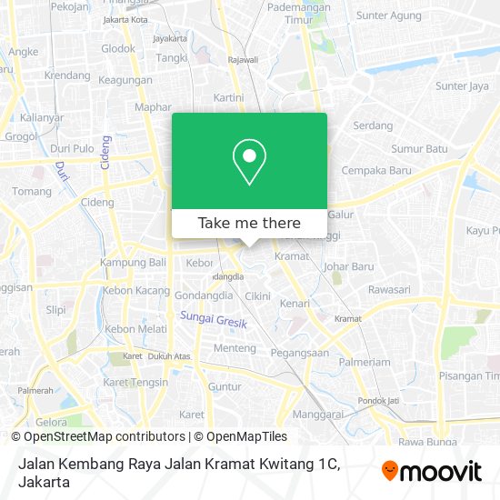 Jalan Kembang Raya Jalan Kramat Kwitang 1C map