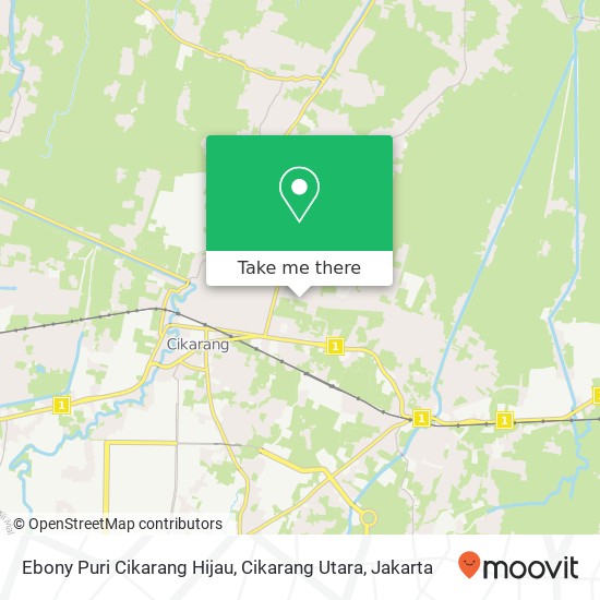 Ebony Puri Cikarang Hijau, Cikarang Utara map