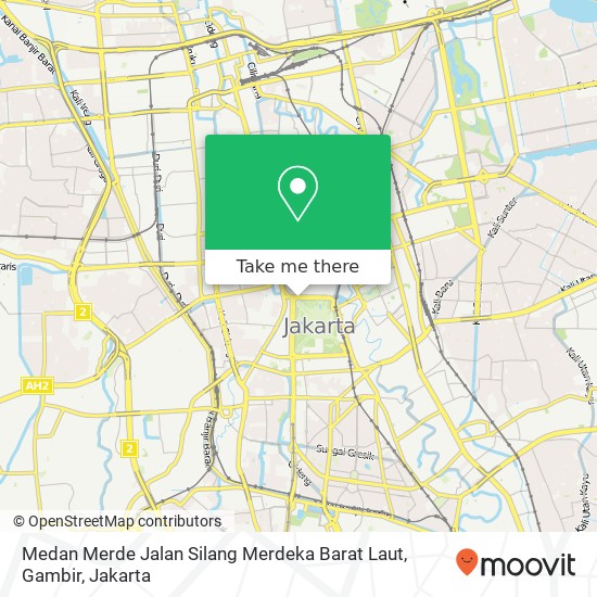 Medan Merde Jalan Silang Merdeka Barat Laut, Gambir map