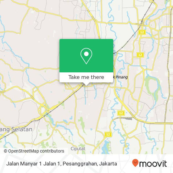 Jalan Manyar 1 Jalan 1, Pesanggrahan map