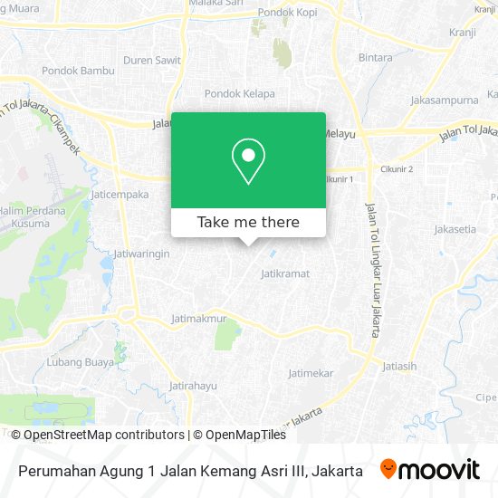 Perumahan Agung 1 Jalan Kemang Asri III map