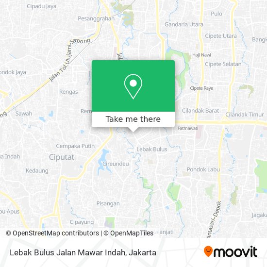 Lebak Bulus Jalan Mawar Indah map