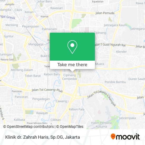 Klinik dr. Zahrah Haris, Sp.OG map